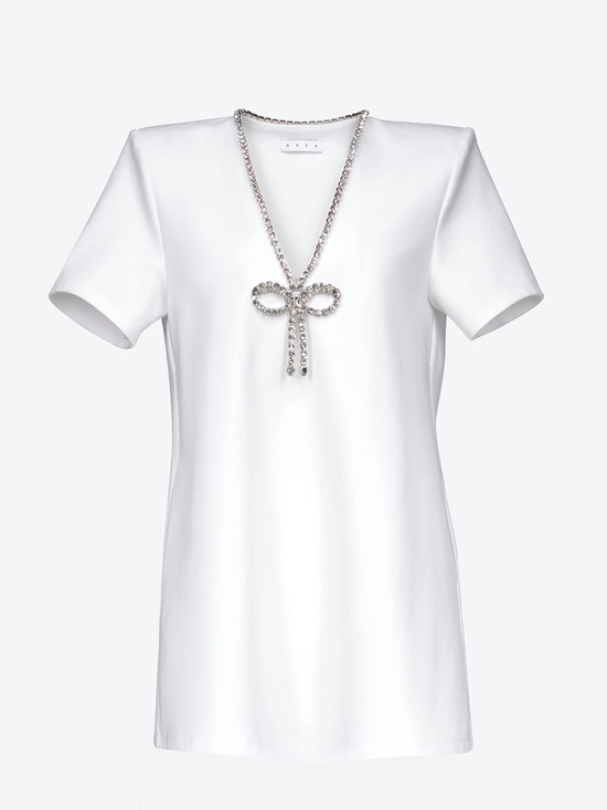 AREA Dresses & Skirts - AREA Crystal Embellished Bow Mini Dress